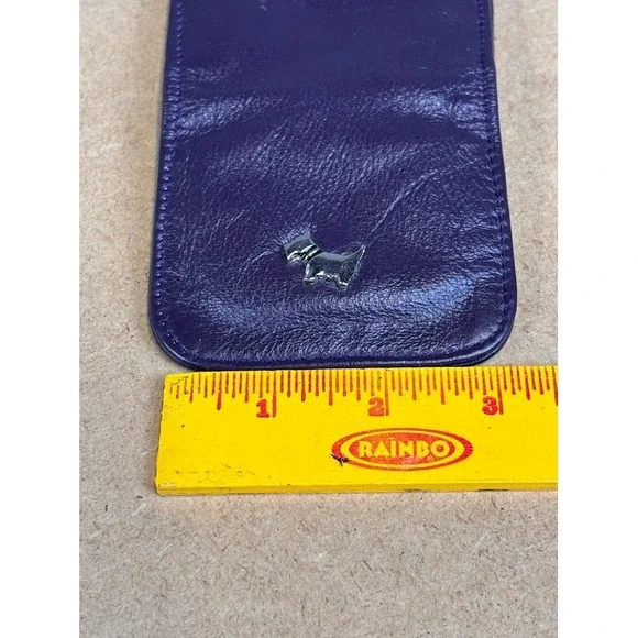 Small Purple Leather Card Holder with Scottie Dog Accent - Picture 5 of 7
